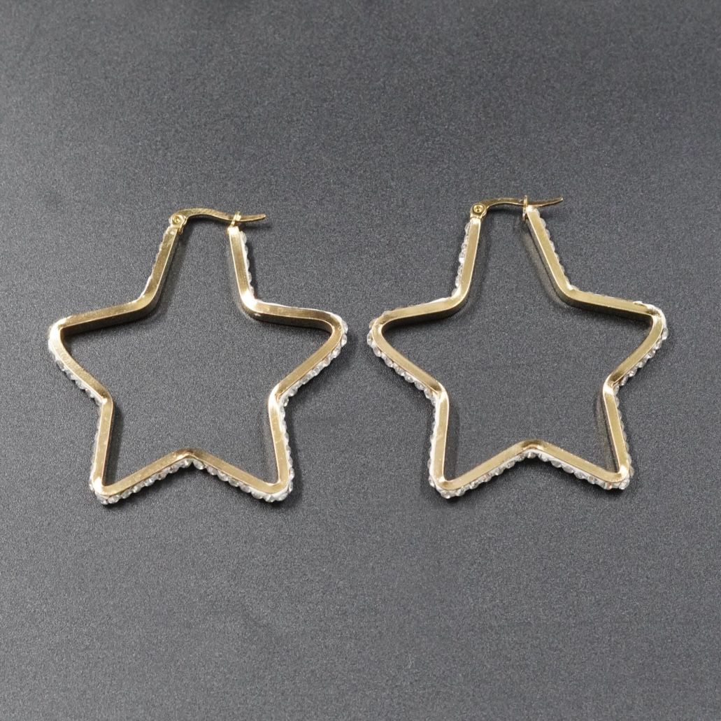 CANDONGA ESTRELLA PIEDRAS BLANCA-DORADA